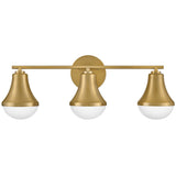 Haddie LED Vanity Light 3 Lights Lacqured Brass By Lark Living