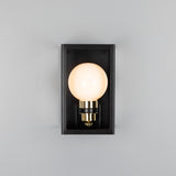 Hamilton Outdoor Wall Light - Matte Black & Natural Brass