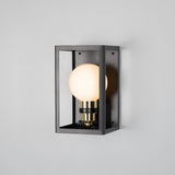 Hamilton Outdoor Wall Light - Matte Black & Natural Brass