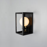 Hamilton Outdoor Wall Light - Matte Black & Natural Brass