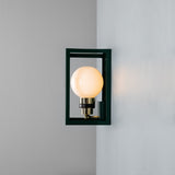 Hamilton Outdoor Wall Light - Racing Green & Natural Brass