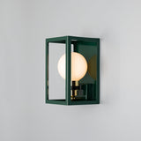 Hamilton Outdoor Wall Light - Racing Green & Natural Brass