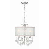 Hampton Silk-Shade Crystal Chandelier 14'' Polished Chrome