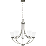 Hanford Chandelier — 27.63 Inch, Brushed Nickel