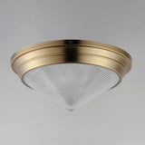 Hargreaves 3 Light Flush Mount Natural Aged Brass By Maxim Lighting Front View
