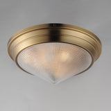Hargreaves 3 Light Flush Mount Natural Aged Brass With Ligthing By Maxim Lighting