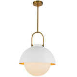 Harper Pendant Light Medium White Opal Glass By Alora