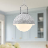 Harper Pendant Light Medium White Opal Glass By Alora Lifestyle View1
