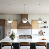 Harper Pendant Light Medium White Opal Glass By Alora Lifestyle View