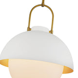 Harper Pendant Light Medium White Opal Matte Glass By Alora Detailed View