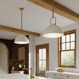 Harper Pendant Light Small White By Alora Lifestyle View