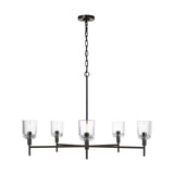 Hartley Chandelier — 36", Clear, Aged Iron