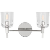 Hartley Vanity Light 2 Lights Polished Nickel By Visual Comfort Studio - Front View