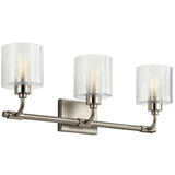 Harvan Wall Sconce Satin Nickel 3 Lights By Kichler Front View