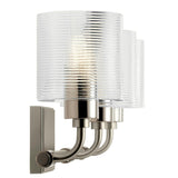 Harvan Wall Sconce Satin Nickel 3 Lights By Kichler Side View