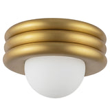 Harvey Semi Flush Mount Brushed Gold By Alora - Down View