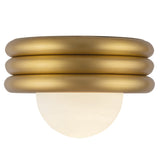 Harvey Semi Flush Mount Brushed Gold By Alora - Front View