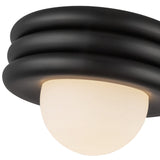 Harvey Semi Flush Mount Matte Black By Alora - Detailed View
