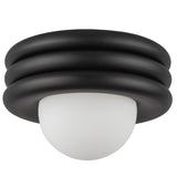 Harvey Semi Flush Mount Matte Black By Alora - Down View