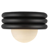 Harvey Semi Flush Mount Matte Black By Alora - Front View
