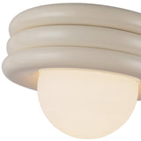Harvey Semi Flush Mount Pearl White By Alora - Detailed View