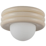 Harvey Semi Flush Mount Pearl White By Alora - Down View