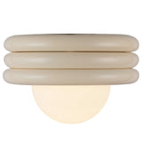 Harvey Semi Flush Mount Pearl White By Alora - Front View
