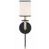 Hatfield 1 Light Sconce Black Forged Vibrant Gold By Crystorama Front View