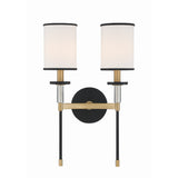 Hatfield Sconce 12'' Black Forged + Vibrant Gold