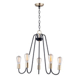 Haven Chandelier By Maxim Lighting 5 Bulb Oil Rubbed Bronze Antique Brass