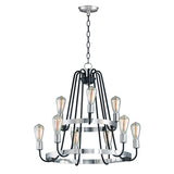 Haven Chandelier By Maxim Lighting 9 Bulb Black Satin Nickel