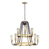 Haven Chandelier By Maxim Lighting 9 Bulb Oil Rubbed Bronze Antique Brass