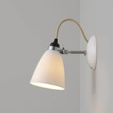 Hector Medium Dome Wall Light Natural White By Original BTC WIth Light