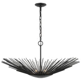 Helios wide Pendant Aged Iron By Visual Comfort Studio With Light