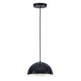 Hemisphere Pendant Light by ET2 - 14 Inch Gloss Black / Aluminum