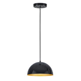 Hemisphere Pendant Light by ET2 - 14 Inch Gloss Black / Gold
