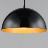 Hemisphere Pendant Light by ET2 - 14 Inch Gloss Black / Gold