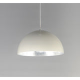 Hemisphere Pendant Light by ET2 - 14 Inch Gloss White / Aluminum