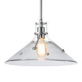 Henry Glass Shade Pendant, shown in Sterling, Clear Glass, by Hubbardton Forge