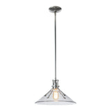 Henry Glass Shade Pendant, shown in Sterling, Clear Glass, by Hubbardton Forge