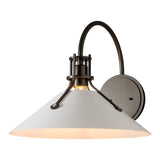 Henry Metal Shade Wall Sconce Large, shown in Dark Smoke, White, by Hubbardton Forge