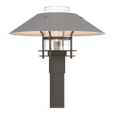 Henry Outdoor Post Lantern in Coastal Dark Smoke, Clear Glass, Coastal Burnished Steel by Hubbardton Forge