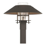 Henry Outdoor Post Lantern in Coastal Dark Smoke, Clear Glass, Coastal Dark Smoke by Hubbardton Forge
