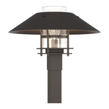 Henry Outdoor Post Lantern in Coastal Dark Smoke, Clear Glass, Coastal Oil Rubbed Bronze by Hubbardton Forge