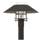 Henry Outdoor Post Lantern in Coastal Oil Rubbed Bronze, Clear Glass, Coastal Natural Iron by Hubbardton Forge