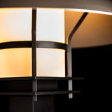 Henry Outdoor Post Lantern detail in Coastal Black, Opal Glass, Coastal Burnished Steel, by Hubbardton Forge