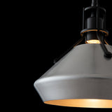 Henry Pendant with Chamfer detail in Black, Vintage Platinum, by Hubbardton Forge
