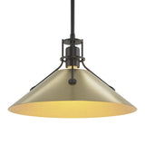 Henry Steel Shade Pendant in Black, Modern Brass by Hubbardton Forge