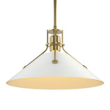 Henry Steel Shade Pendant in Modern Brass, White by Hubbardton Forge