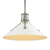Henry Steel Shade Pendant in Sterling, White by Hubbardton Forge